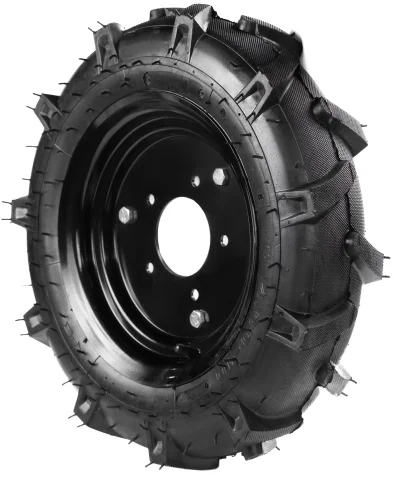 Колесо для мотоблока 4.00-10 «Елочка», диаметр 480 мм, 5 отверстий в сборе (шина+камера+диск)